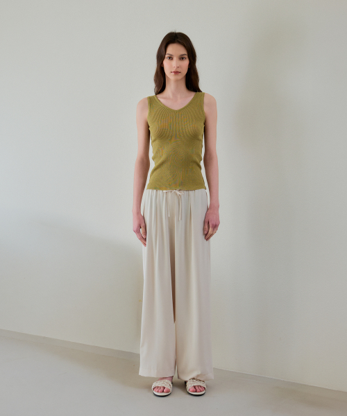 Лёгкие elastic waist slacks (cream)