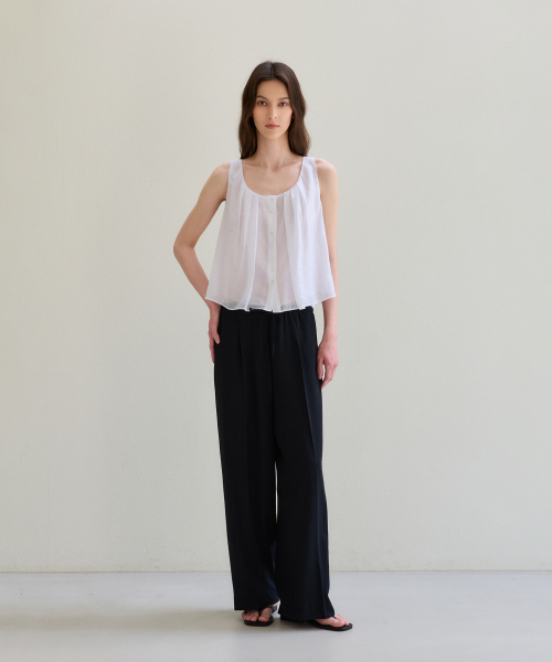Лёгкие elastic waist slacks (black)