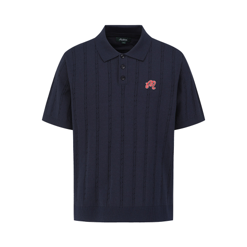 M Мужской вязаный топ с кабельным рисунком DARK NAVY