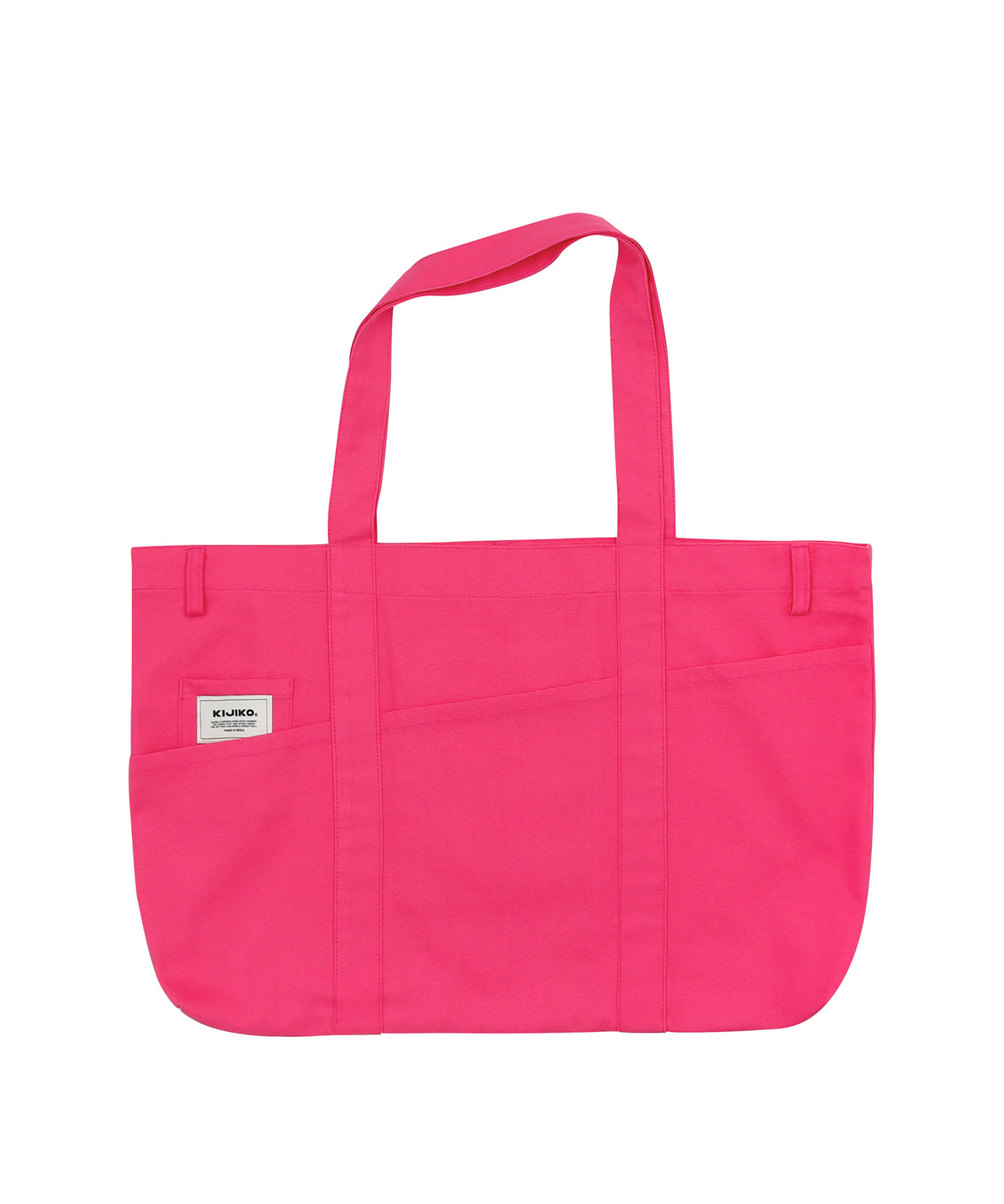 Ke906. angled pocket utility tote hot pink