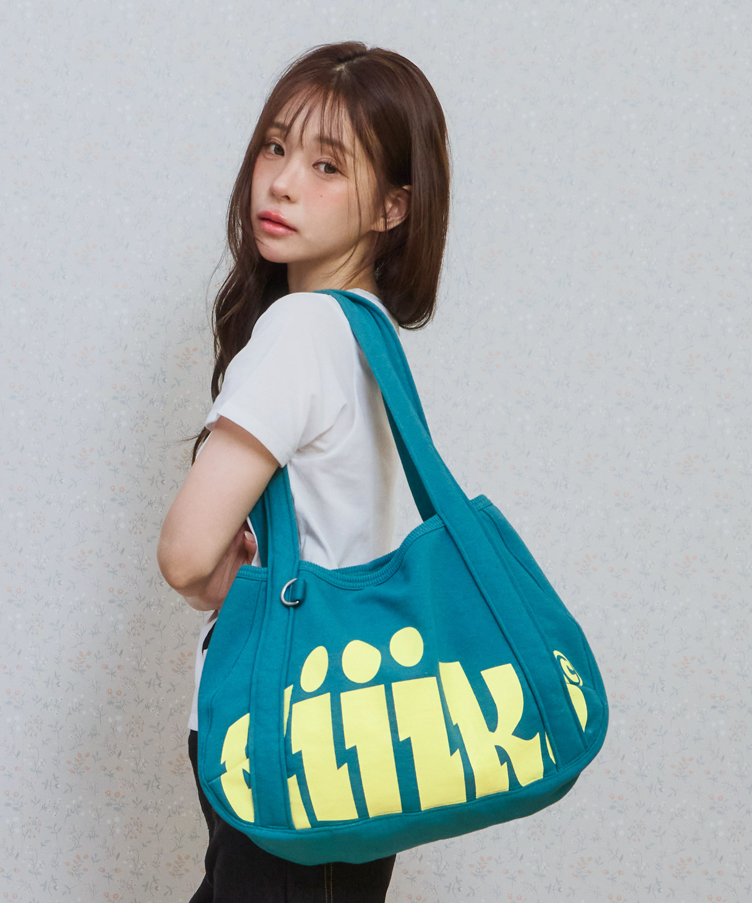 Ke907. easy slouchy sweat bag teal green