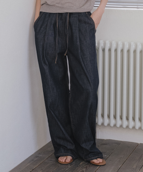 Comfort wide denim брюки [tisu06dp01]_indigo