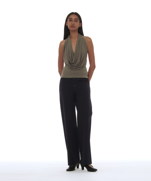 Узкие брюки PWC Button Slim Straight_Navy