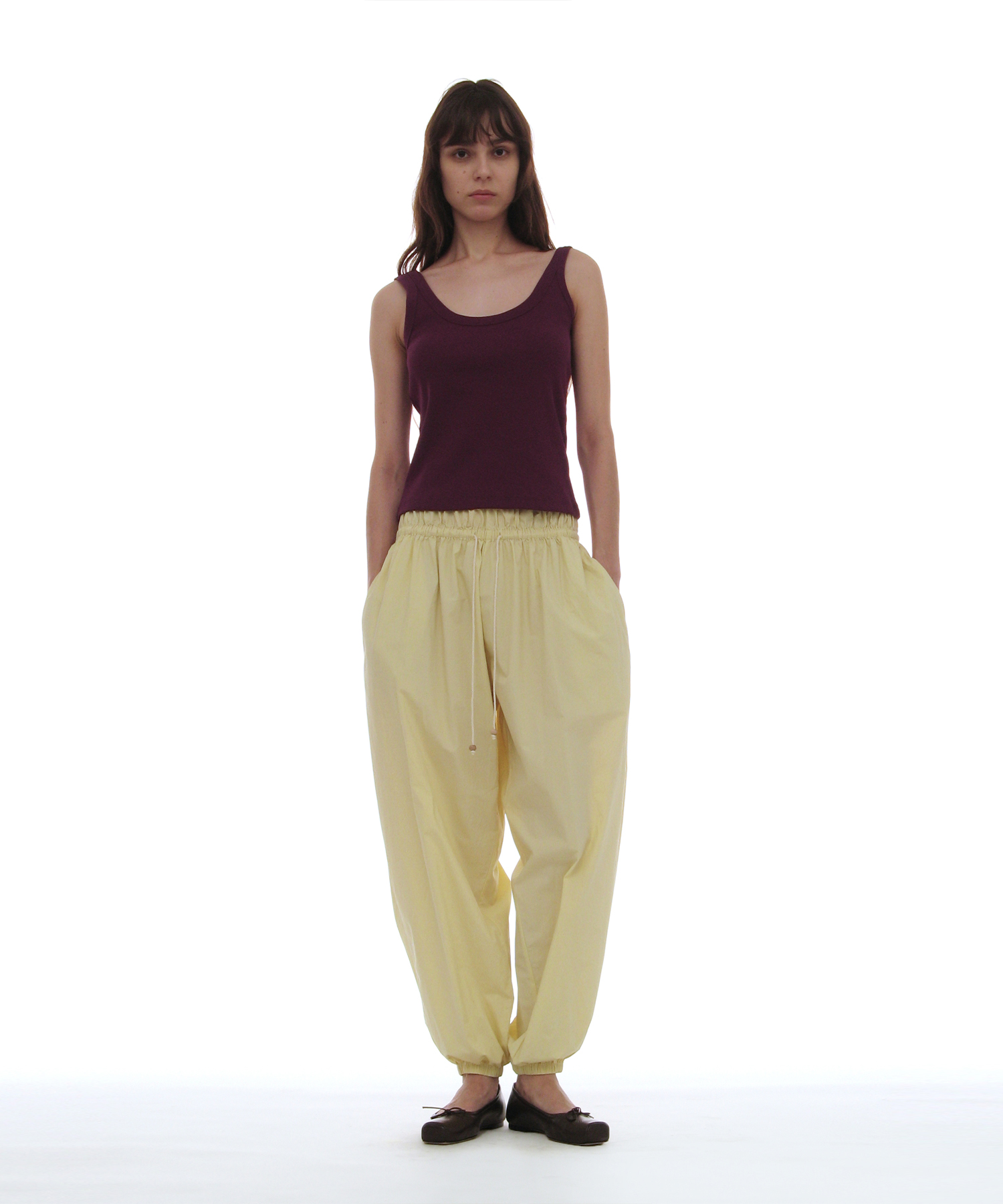 Pwc cotton double waist harem брюки_10color