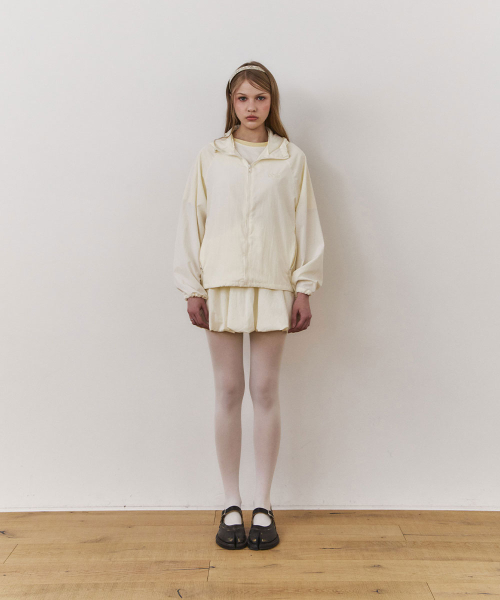 [Set-Up] Sheer Wind Jacket & Balloon Mini Skirt_Cream