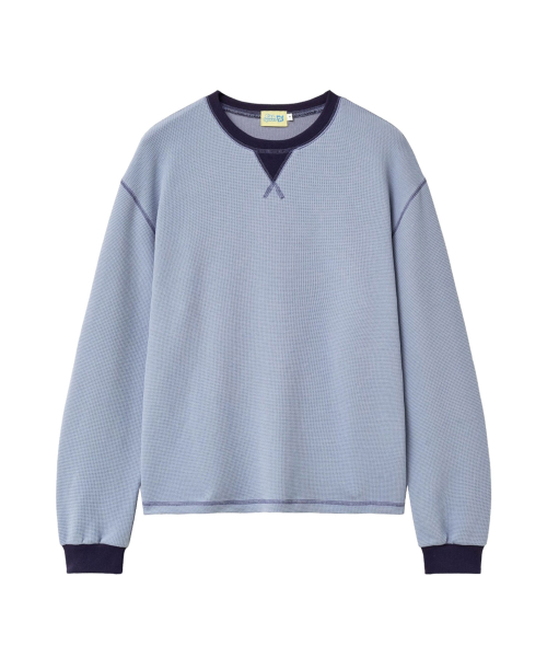 Waffle long sleeve tee (sky navy)