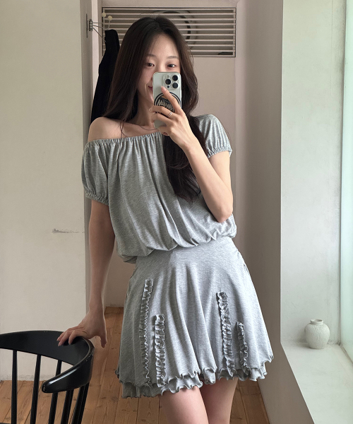Drape Jersey Mini One-Piece (Melange Grey)