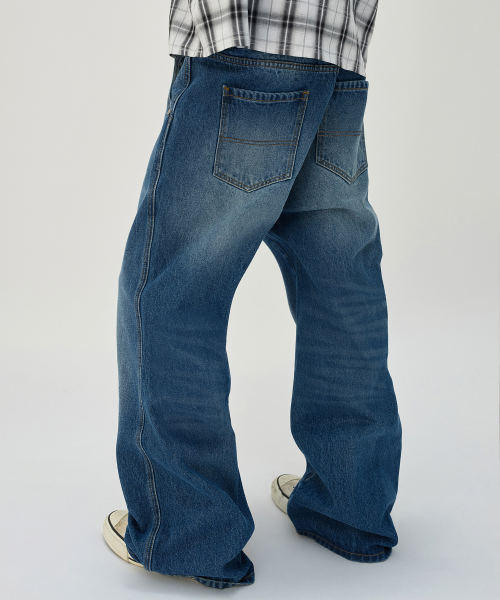Curved flare denim [синий]
