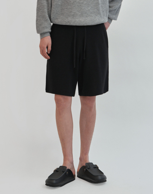 Легкие вязаные шорты Bamboo Semi-Wide [Black]