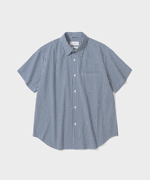 Ice cotton gingham в клетку рубашка (синий)