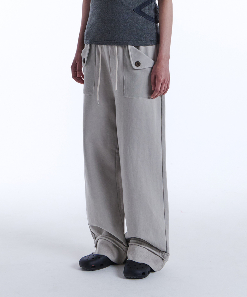 Dd rib pocket easy sweat брюки (кремовый)