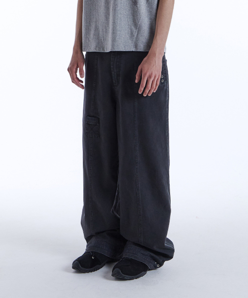 DD box stitch binding pants (CHARCOAL)