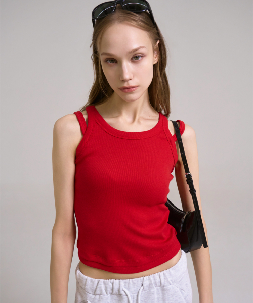 Майка с двойными бретелями Red