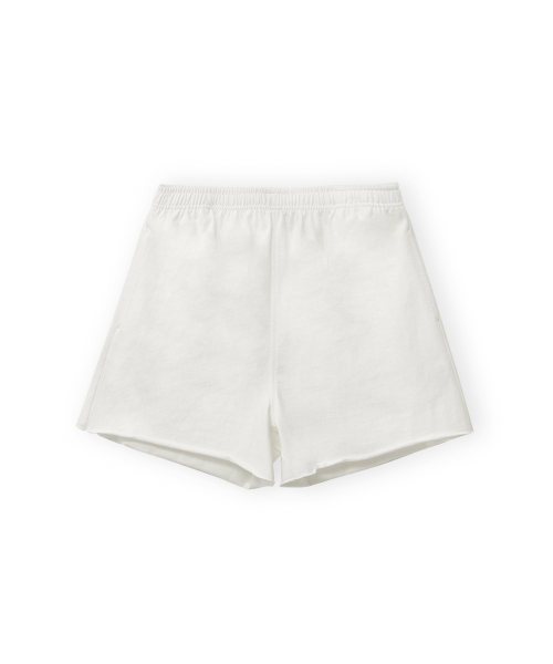 W Cut Off Single Shorts, Ivory