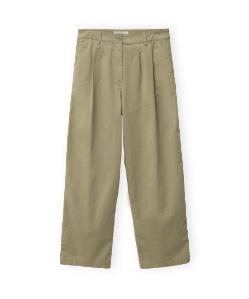 W Washed Two Tuck Pants, Beige