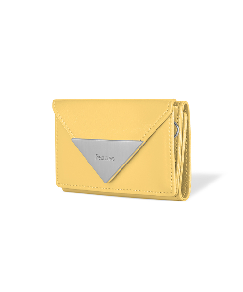 CRINKLE TRIANGLE TRIPLE WALLET - MARIGOLD