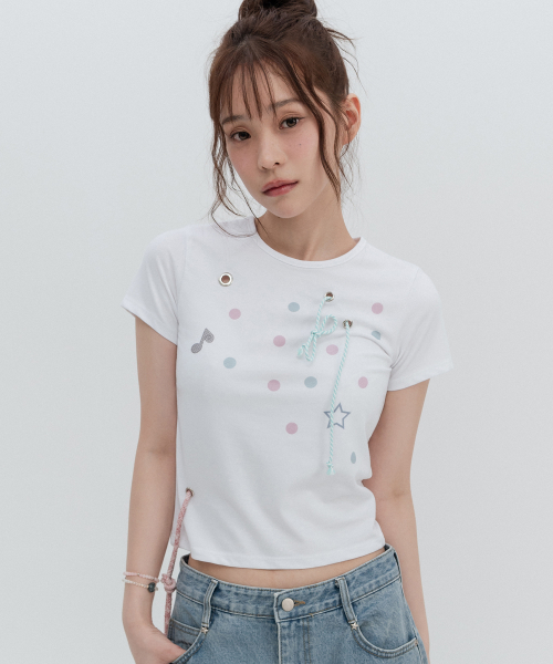 아일렛 도트 숏슬리브