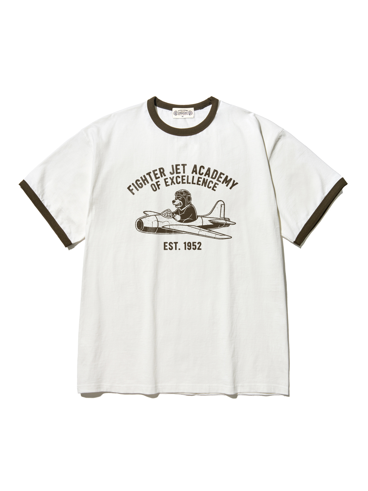 Футболка Fighter Jet Academy Ivory/Khaki полуоверсайз
