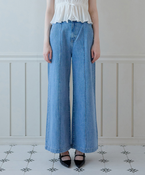 PINTUCK DENIM PANTS_INDIGO