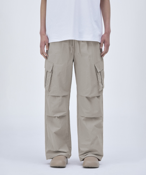 Нейлоновые брюки на завязках [BEIGE]_CG2305