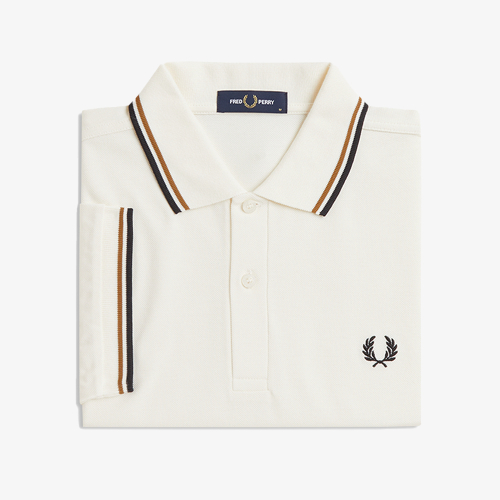 Поло Fred Perry Twin Tip [M3600] - ecru/dark caramel/black AFPM2613600-79B