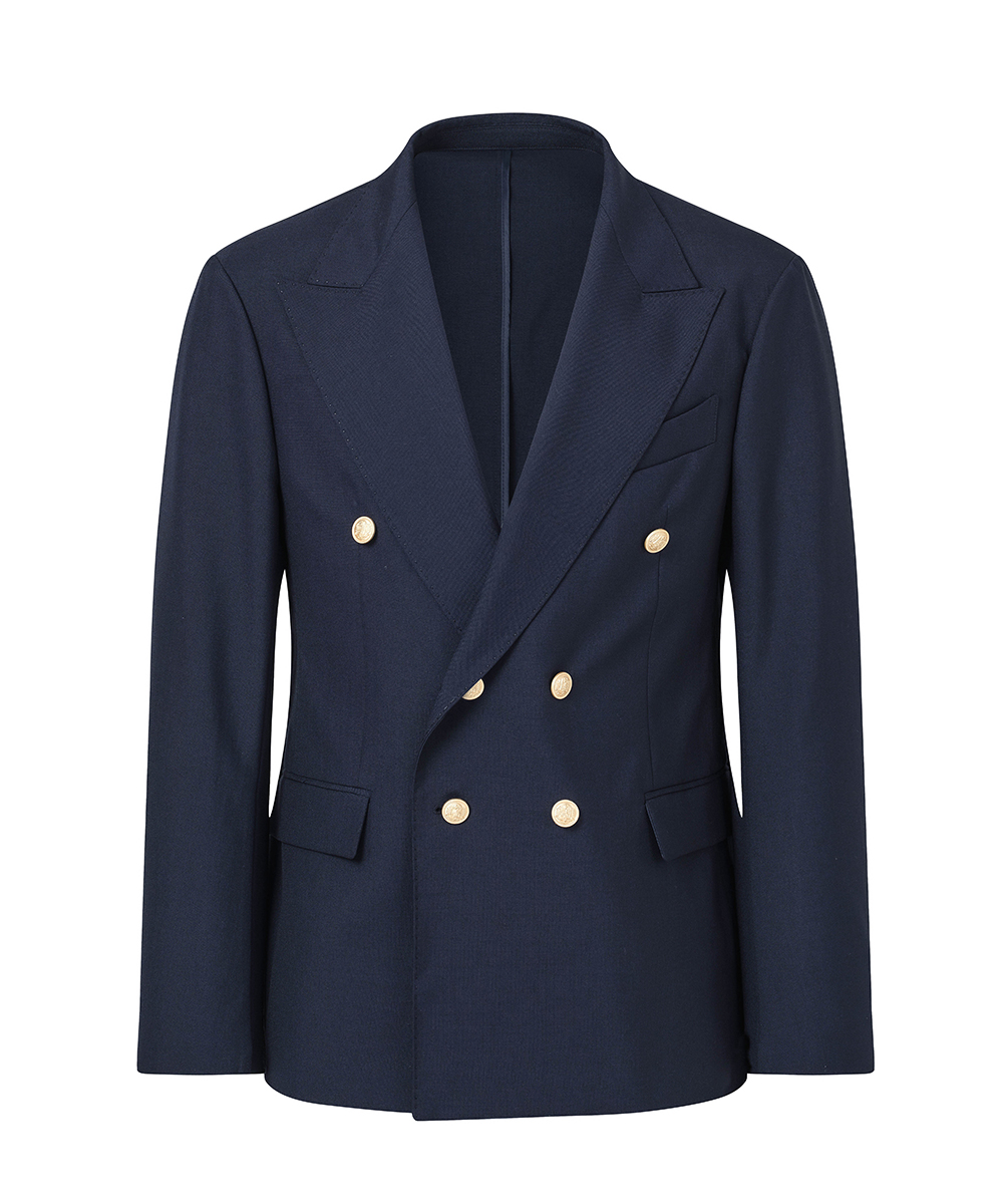 Summer-Wool, Nylon Double gold-button blazer