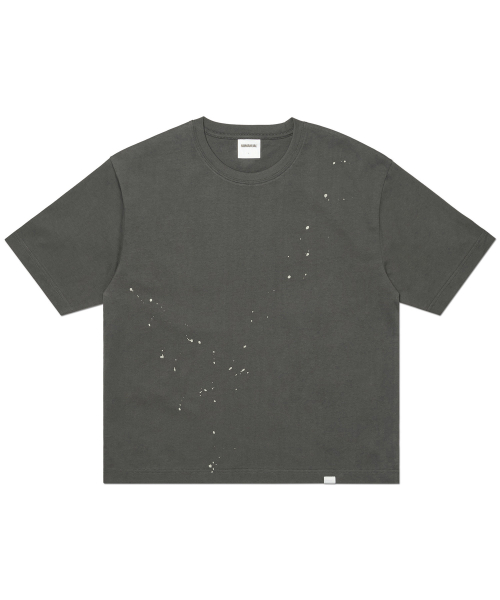 NM PAINTED CROP T-SHIRT - CHARCOAL