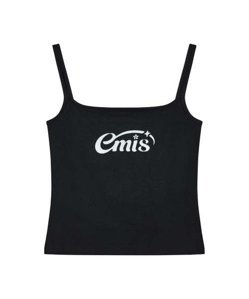 (W) HALO LOGO DOUBLE SLEEVELESS TOP-BLACK