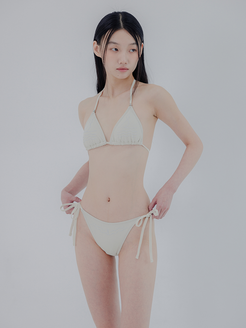 MESH STONE BIKINI BRIEF