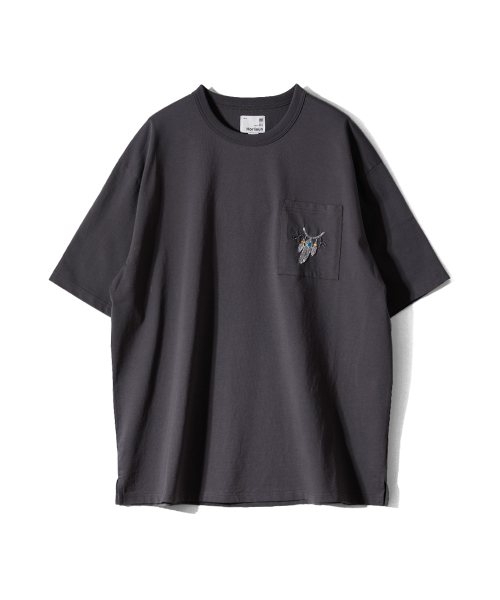 Lawrence Short Embroidery T-shirt - Eagle talon & Feather Charcoal
