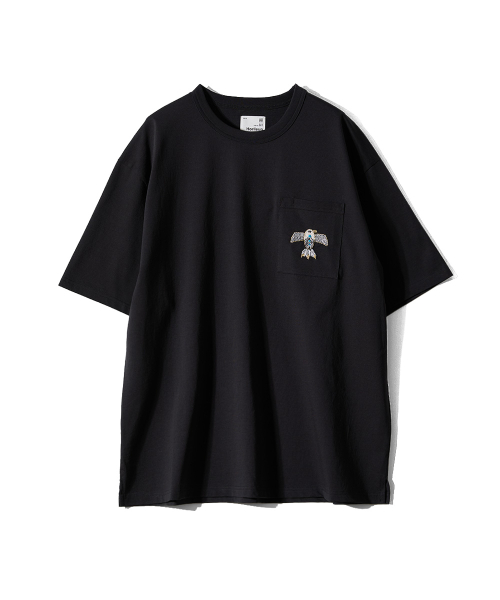 Lawrence Short Embroidery T-shirt - Thunderbird Black