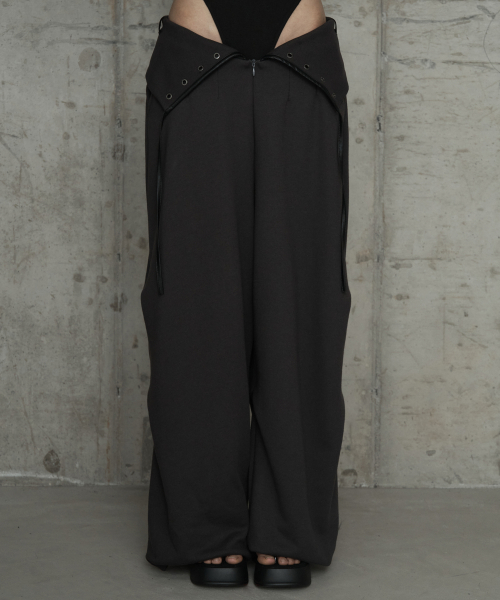 Double Rib Pintuck Training Pants (Dark Gray)