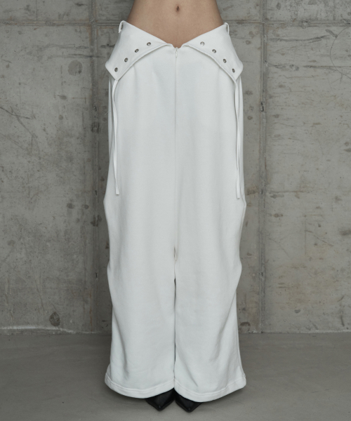 Double Rib Pintuck Training Pants (White)