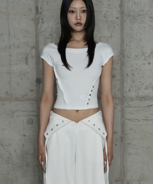 Pigment Damage Panel Short Top (Ivory)