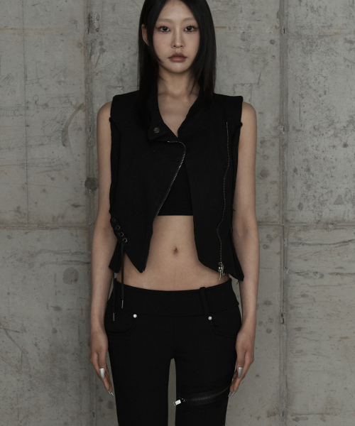 Diagonal Corset Vest (Black)