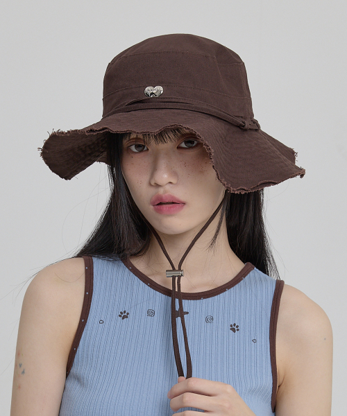 Heart Dolphin Safari Hat BROWN