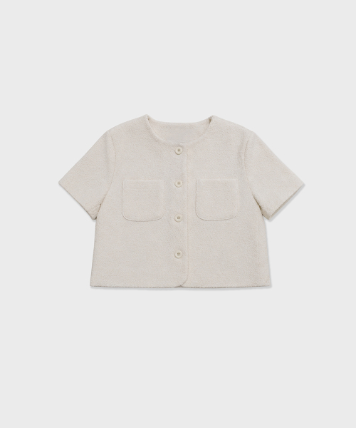 Полутвидовый жакет - Cream Ivory, Black