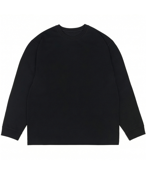 Плотный хлопковый лонгслив (Black)
