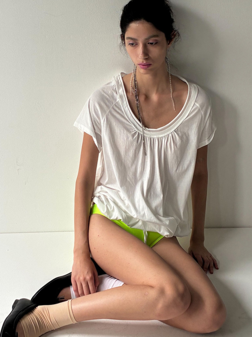 トップス CERRIC Round Drawstring Hem Top MUSINSA | CERRIC Round Drawstring Hem Top _ Brown