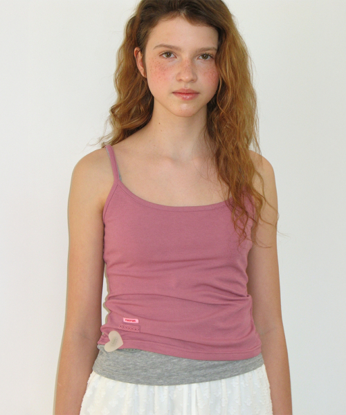 MINI LABEL SLIM SLEEVELESS PINK
