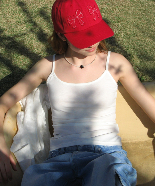 MINI LABEL SLIM SLEEVELESS WHITE