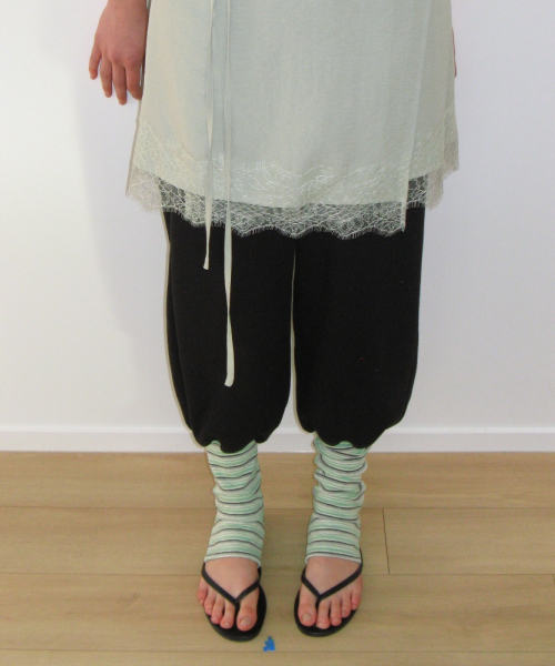 LEG WARMER LAYERED SWEAT PANTS BLACK