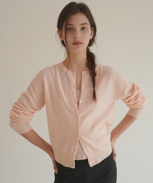 Цельновязаный кардиган Rona_Pink