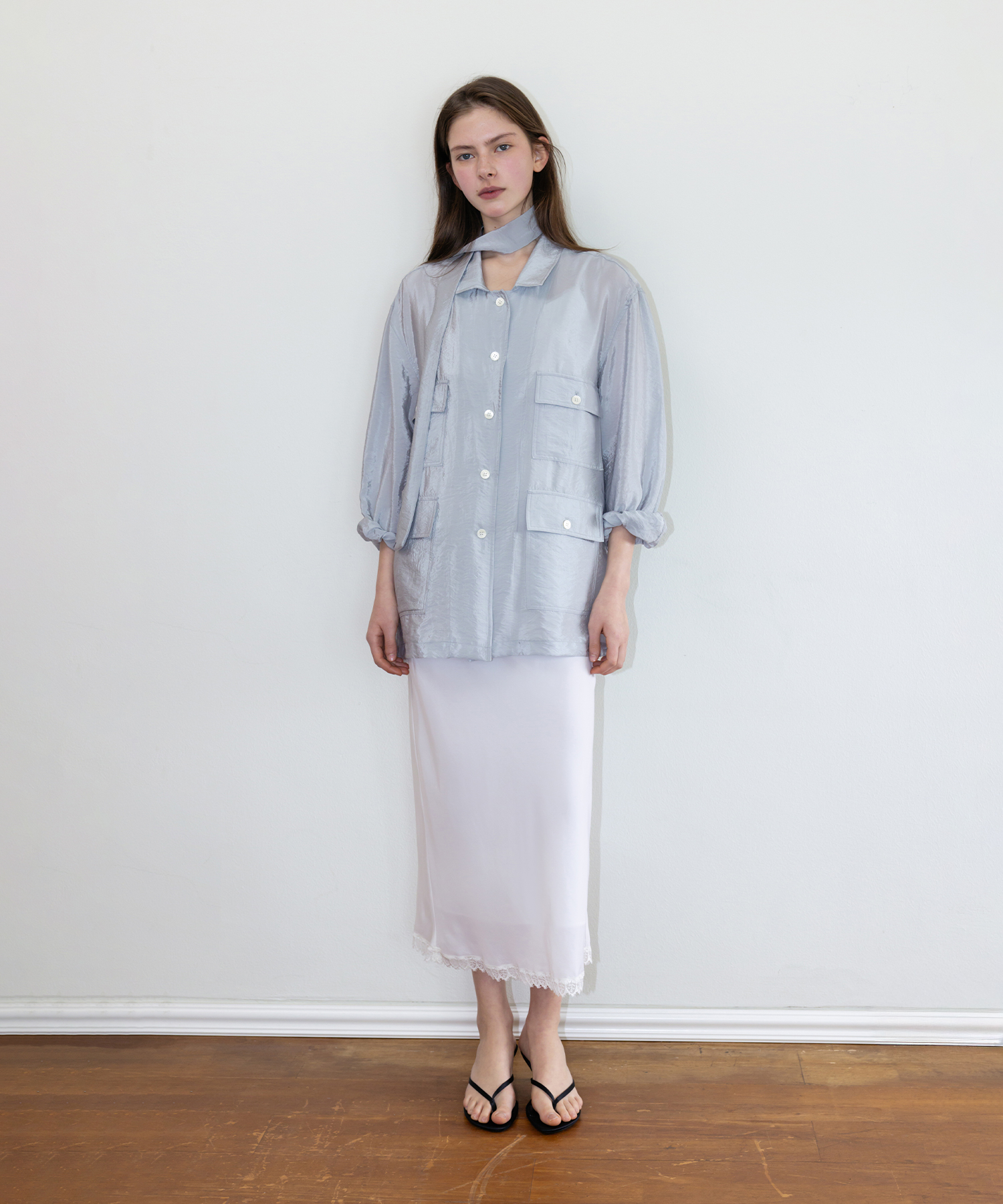 Safari Shirts Jacket_Skyblue