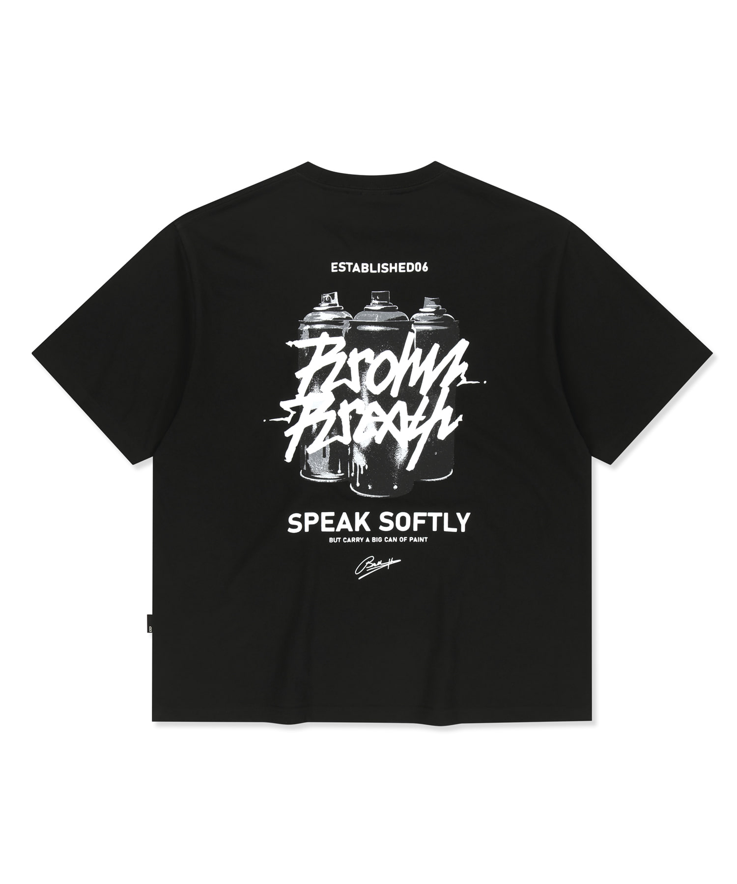 SPRAY CRUSH TAG TEE - BLACK