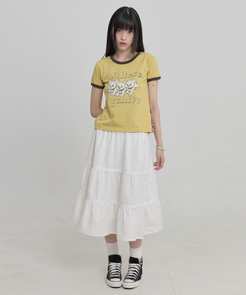 Lace Flare Midi Skirt IVORY