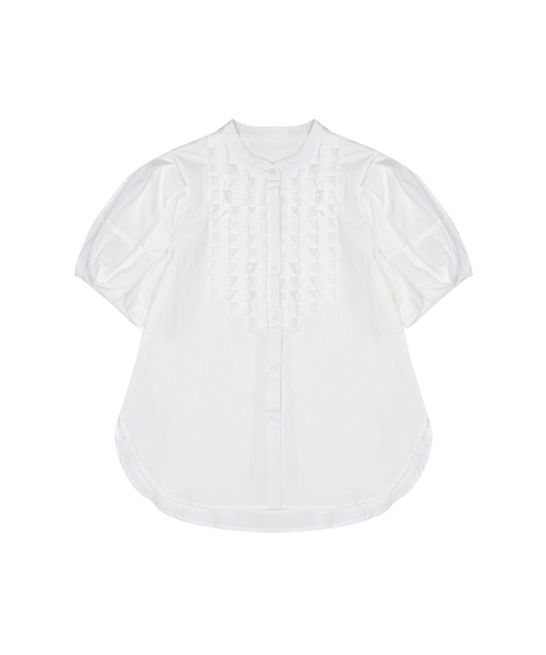 CHICO RUFFLE BLOUSE [WHITE]