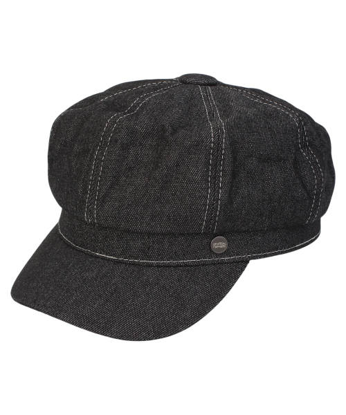 Black Denim Logo Newsboy Cap 뉴스보이캡