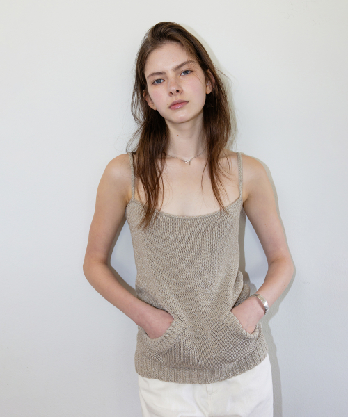 Rest Pocket Sleeveless Knit_Beige