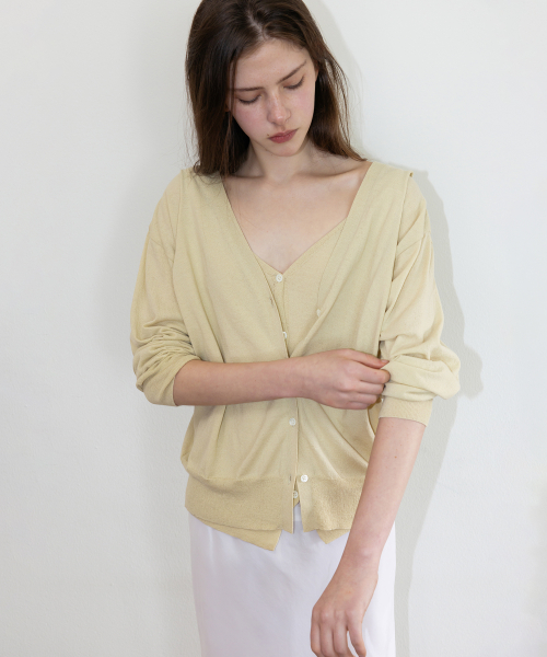 Even Layered Cardigan_Lime